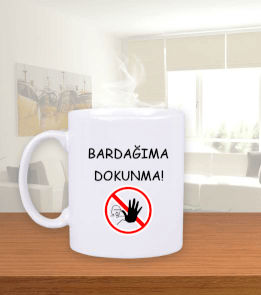 Yazılı Beyaz Kupa Bardak