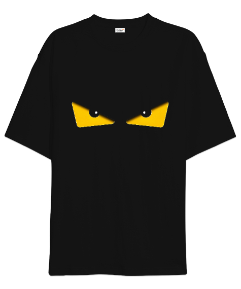 Yellow Eyes Siyah Oversize Unisex Tişört