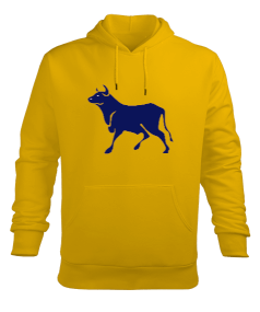 Yellow Sweat Bull Erkek Kapüşonlu Hoodie Sweatshirt