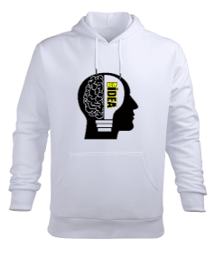 Yeni Fikir Çalışmalı Erkek Kapüşonlu Hoodie Sweatshirt