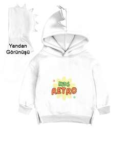 yeni nesil Beyaz Çocuk Dinozor Kapşonlu Hoodie