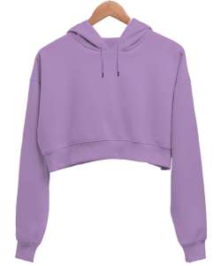 Yeni nesil Lila Kadın Crop Hoodie Kapüşonlu Sweatshirt