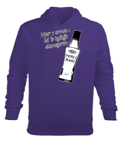 Yerli Rakı Erkek Kapüşonlu Hoodie Sweatshirt