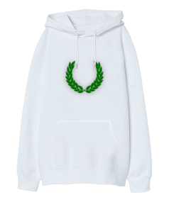 Yeşil çelenk Oversize Unisex Kapüşonlu Sweatshirt