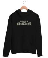 Yık Kuralları - Break Rules Siyah Unisex Kapşonlu Sweatshirt - Thumbnail