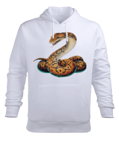 Yılan amblem beyaz sweatshirt Erkek Kapüşonlu Hoodie Sweatshirt