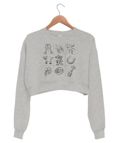 Yılbaşı Gecesi Temalı Kadın Crop Sweatshirt