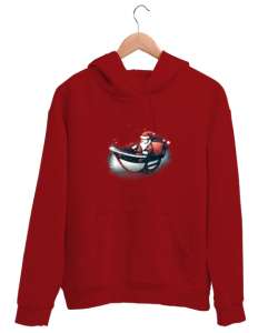 Yılbaşı Ürünü Noel Baba Kırmızı Unisex Kapşonlu Sweatshirt