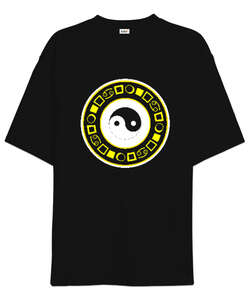 Ying Yang Blu Siyah Oversize Unisex Tişört