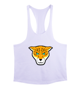 Yırtıcı mavi gözlü puma fitness motivasyon Erkek Tank Top Atlet