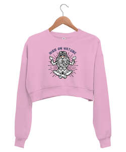 Yoga Adam - Meditasyon Pembe Kadın Crop Sweatshirt