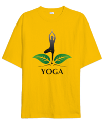 Yoga Blauart Sarı Oversize Unisex Tişört