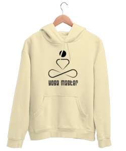 Yoga Master - Yoga Ustası - Çakra Om Meditasyon Krem Unisex Kapşonlu Sweatshirt