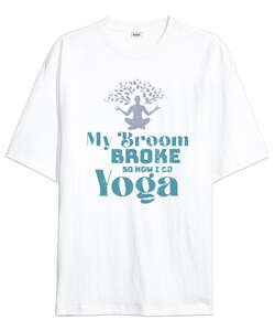 Yoga - Meditasyon Blu V2 Beyaz Oversize Unisex Tişört