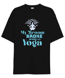 Yoga - Meditasyon Blu V2 Siyah Oversize Unisex Tişört