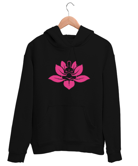 Tisho - Yoga Meditasyon çakra om Siyah Unisex Kapşonlu Sweatshirt