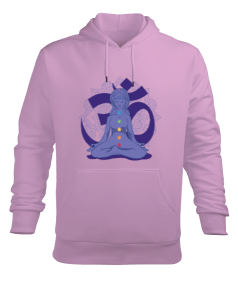 YOGA - MEDİTASYON Lotus Çakra Om Erkek Kapüşonlu Hoodie Sweatshirt