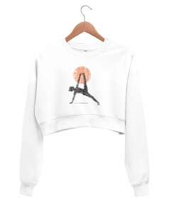 Yoga Meditasyon Lotus Güneş Spor Kadın Crop Sweatshirt