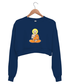 Yoga Meditasyon Lotus Keşiş Kadın Crop Sweatshirt