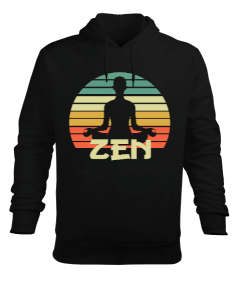 YOGA - MEDİTASYON Zen Lotus Erkek Kapüşonlu Hoodie Sweatshirt