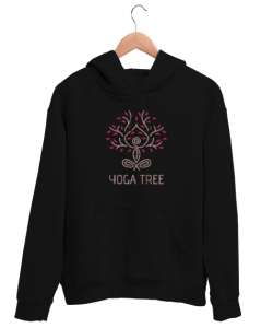 Yoga Tree - Yoga Ağacı - Çakra - Meditasyon Siyah Unisex Kapşonlu Sweatshirt