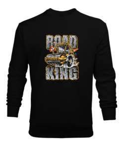 Yolların Kralı - Road King Siyah Erkek Sweatshirt