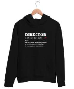 Yönetici - Direktör Siyah Unisex Kapşonlu Sweatshirt