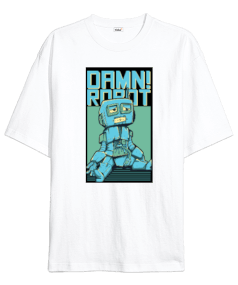 Yorgun robot Oversize Unisex Tişört