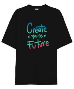 Your Future Siyah Oversize Unisex Tişört