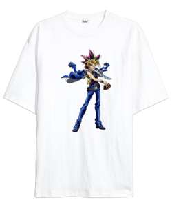 YU-Gİ-OH Beyaz Oversize Unisex Tişört