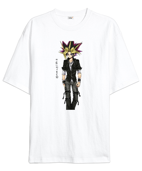 Tisho - Yu - Gi - Oh Beyaz Oversize Unisex Tişört