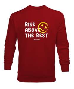 Yukarı Çık - Rise Above - Yüz İfadesi Kırmızı Erkek Sweatshirt