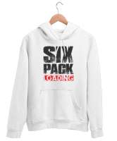 Yükleme - Six Pack Loading Beyaz Unisex Kapşonlu Sweatshirt - Thumbnail