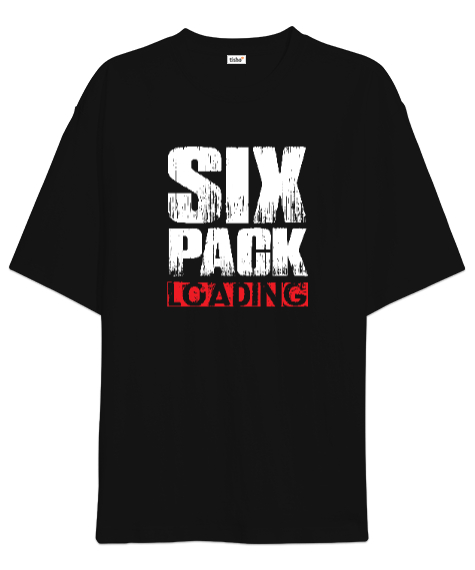 Tisho - Yükleme - Six Pack Loading Siyah Oversize Unisex Tişört