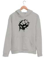 Yumruk - Fist Gri Unisex Kapşonlu Sweatshirt - Thumbnail