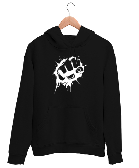 Tisho - Yumruk - Fist Siyah Unisex Kapşonlu Sweatshirt