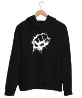 Yumruk - Fist Siyah Unisex Kapşonlu Sweatshirt - Thumbnail