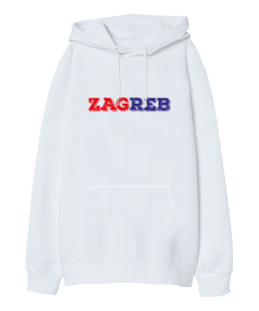 Zagreb Oversize Unisex Kapüşonlu Sweatshirt