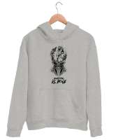 Zamanın Doldu - Skull Gri Unisex Kapşonlu Sweatshirt - Thumbnail