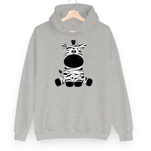 Zebra Baskılı Unisex Kapüşonlu Sweatshirt