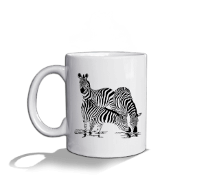 Zebra Beyaz Kupa Bardak