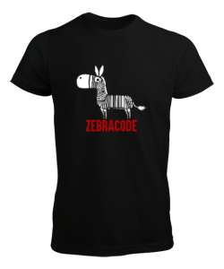 Zebracode - Zebra Barkod Siyah Erkek Tişört