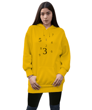 Zeer Kadın Uzun Hoodie Kapüşonlu Sweatshirt