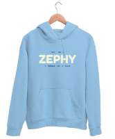 ZEPHY: Who Am I Buz Mavisi Unisex Kapşonlu Sweatshirt - Thumbnail