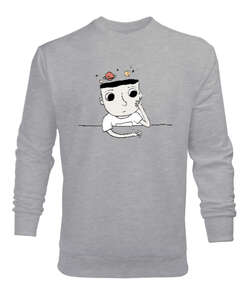 Zihin ve Gezegenler Gri Erkek Sweatshirt