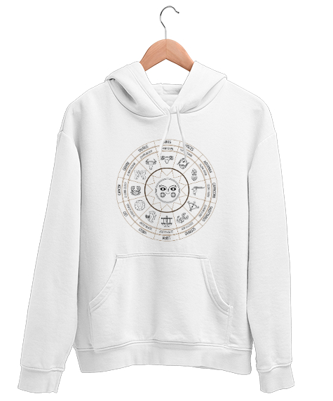 Tisho - Zodiac - Horoscope - Burçlar - Astroloji Beyaz Unisex Kapşonlu Sweatshirt