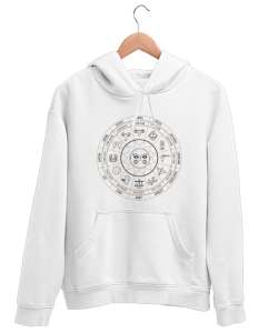 Zodiac - Horoscope - Burçlar - Astroloji Beyaz Unisex Kapşonlu Sweatshirt