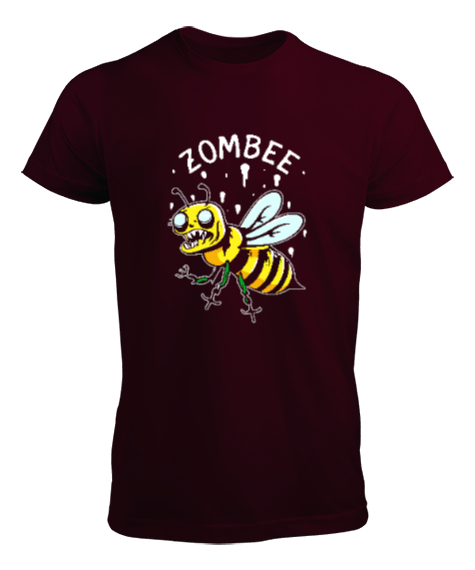 Tisho - Zombee - Zombi Arı - Zom Bee V3 Bordo Erkek Tişört