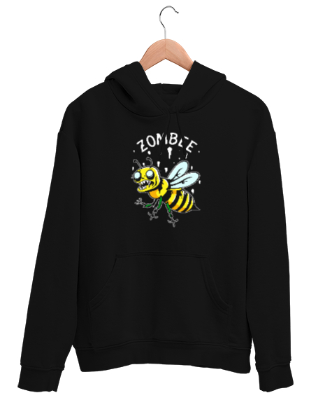 Tisho - Zombee - Zombi Arı - Zom Bee V3 Siyah Unisex Kapşonlu Sweatshirt