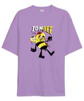 Zombee - Zombi Arı - Zom Bee V4 Lila Oversize Unisex Tişört - Thumbnail